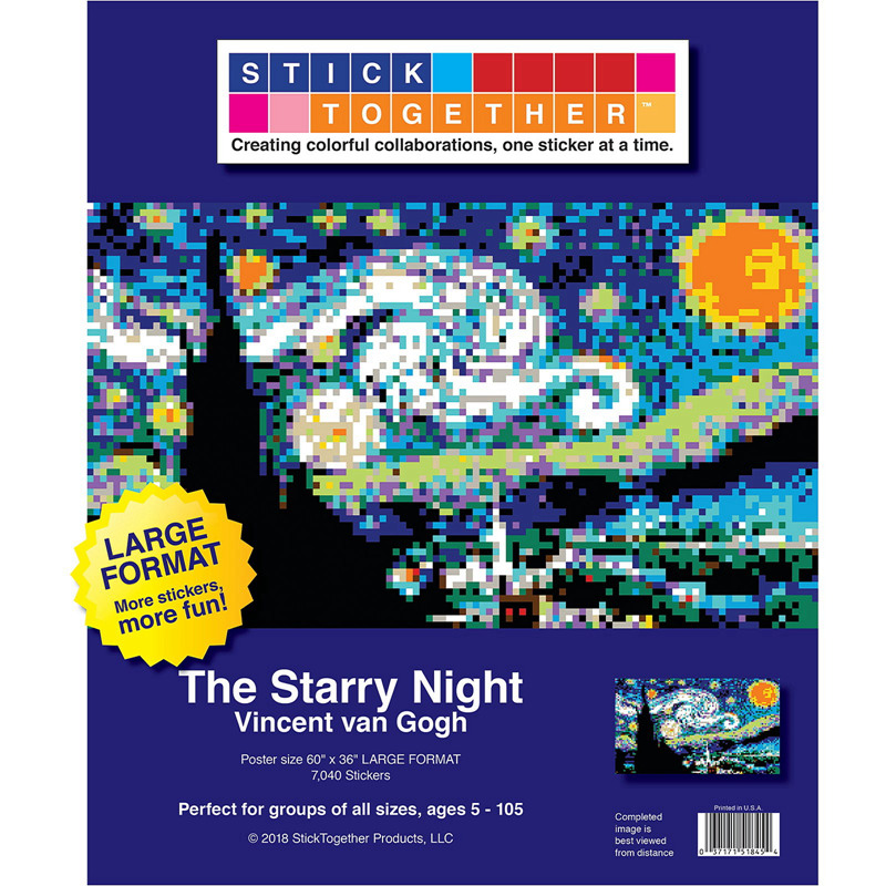 StickTogether Starry Night Mosaic Sticker Puzzle Poster BlueFountain